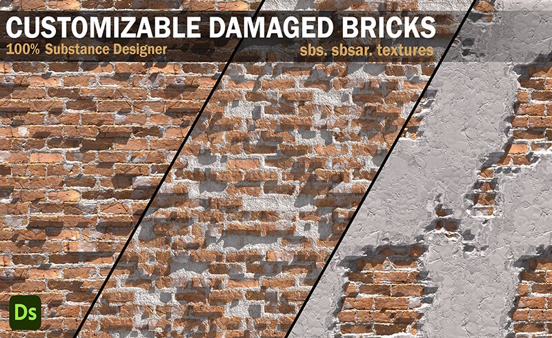 SD插件 – 自定义的砖墙破损 Customizable Damaged Bricks