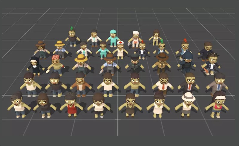 Unity角色 – 卡通僵尸角色 Toony Tiny Zombies pack