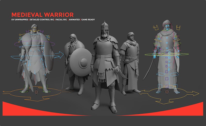 角色模型 – 中世纪角色模型 Medieval Character Base Mesh