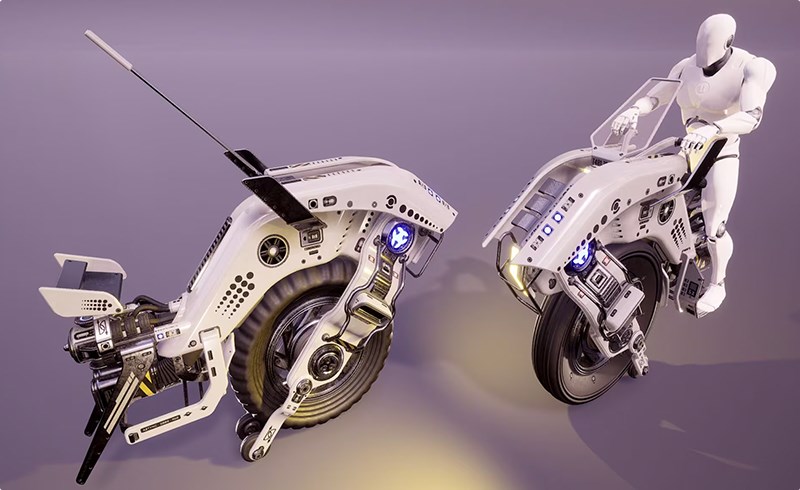 【UE5】科幻平衡车 SciFi Grasshopper Mono Bike