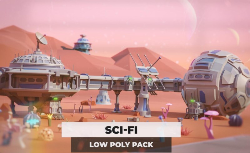 模型资产 – 风格化科幻资产包 Low Poly Sci-Fi Pack