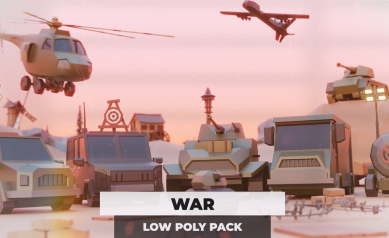 模型资产 – 风格化战争资产包 War Low Poly Pack