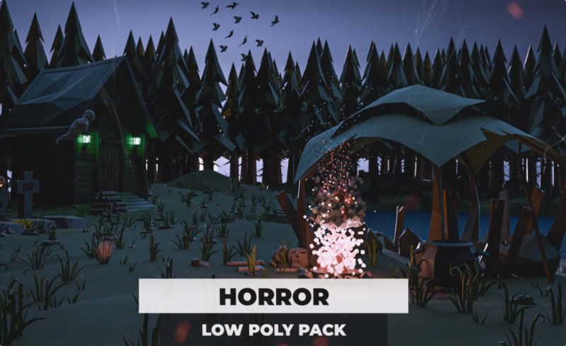 模型资产 – 风格化恐怖主题 Horror Low Poly Pack