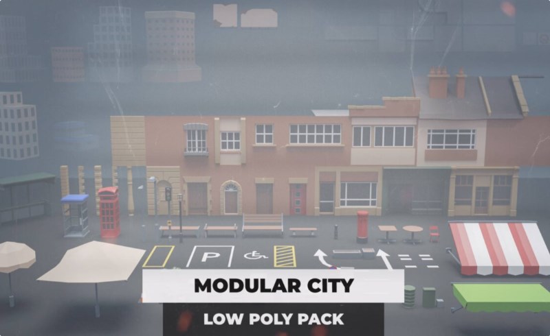 模型资产 – 模块化城市包 Low Poly Modular City Pack