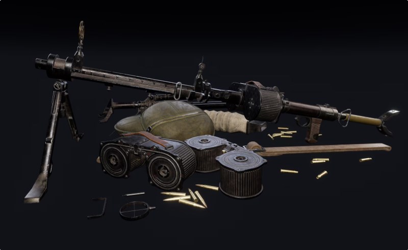 【UE5】德国轻机枪 MG-15 with Accessories (WWII German LMG)