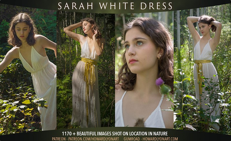 1170 张女性休闲动态姿势参考照片 Sarah White Dress