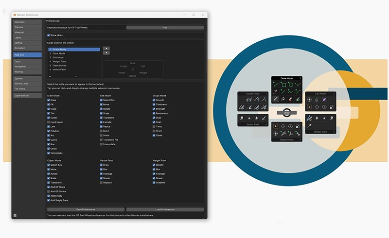 Blender插件 – 工具热盒插件 GP Tool Wheel