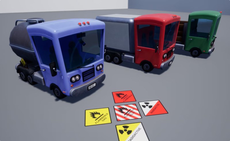 【UE5】风格化卡车包 Stylized Truck Pack (Drivable Truck)