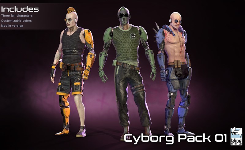 【UE4/5】机器人角色 Cyborg Pack 01