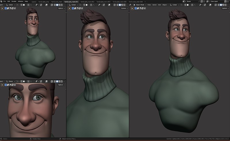 【中文字幕】Blender教程 – 大师级头部雕刻教程 Master Sculpting Heads – 3D Blender Course