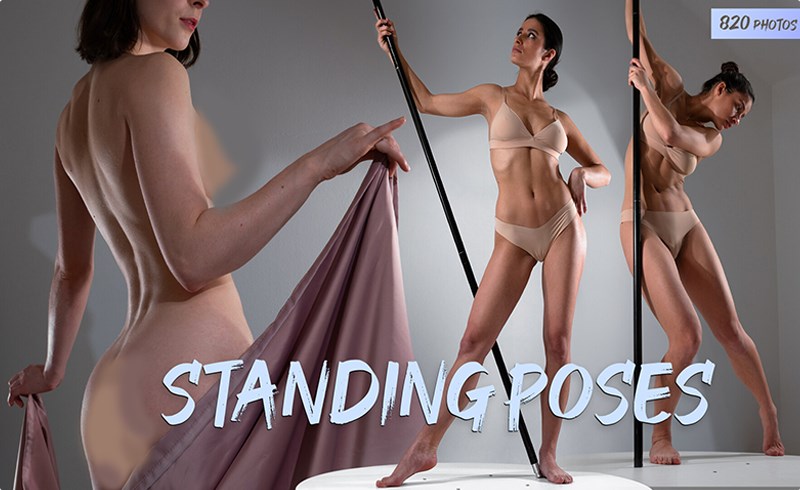 820 张女性角色站立姿势照片参考包 JPEG Standing Poses- Photo Reference Pack