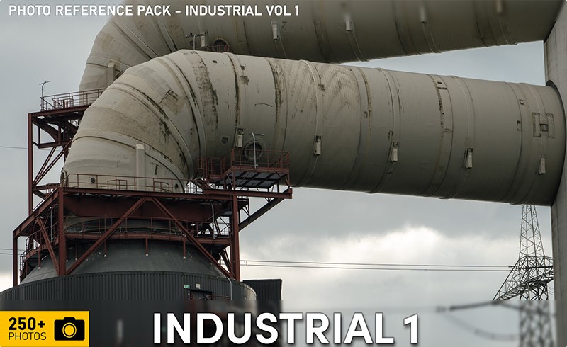 250 张废弃发电厂照片参考 Photo Reference Pack – Industrial VOL. 01