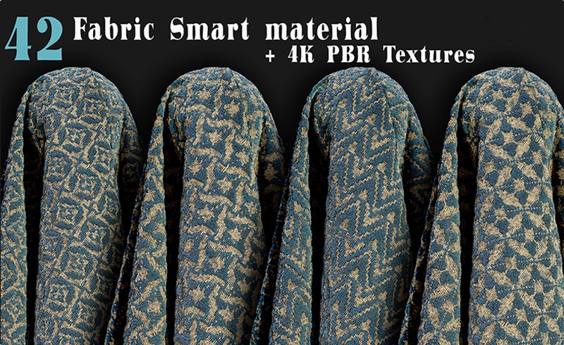 42 种织物智能材质 42 Fabric Smart Material + 4K PBR Textures – Vol18