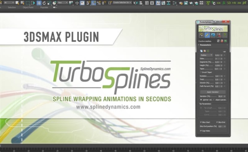 3Dmax插件 – 路径变形动画插件 TurboSplines
