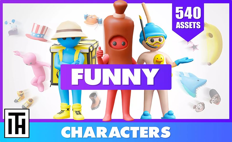 Unity角色 – 风格化游戏角色 Funny Characters – Low Poly Asset Pack