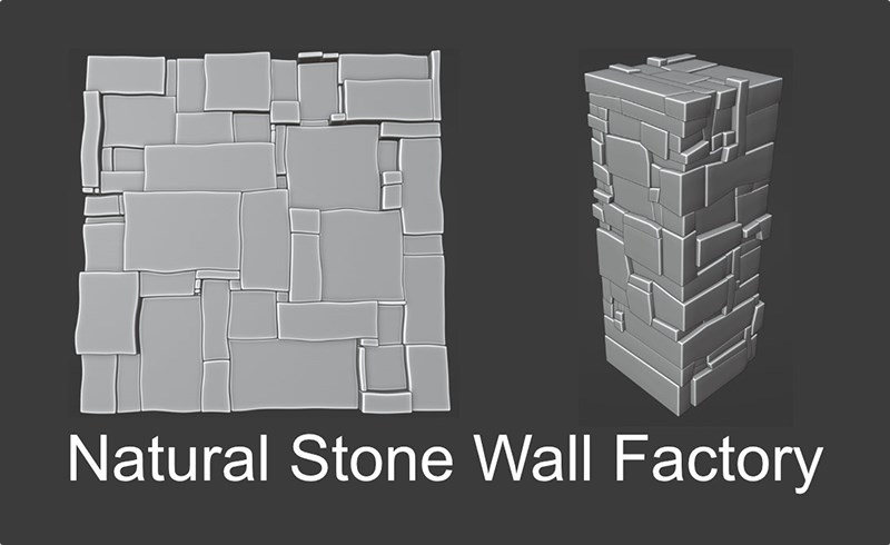 Blender插件 – 程序化砖墙生成器 Natural Stone Wall Factory