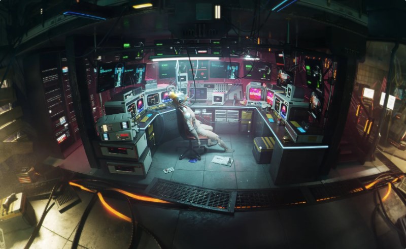 Kitbash3D – 赛博朋克室内设计 Cyberpunk Interiors