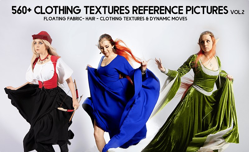 560 张褶皱与服装纹理参考图片 Folds & Clothing Textures Reference Pictures