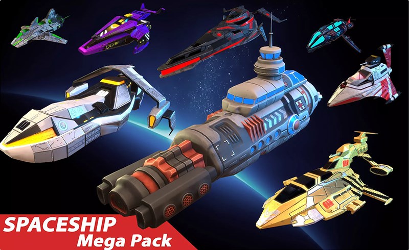 Unity资产 – 风格化飞船 Stylized Spaceships Mega Pack