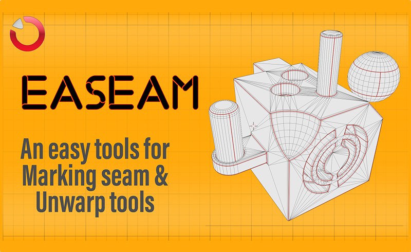 Blender插件 – 接缝标记展UV插件 Easeam – An Easy And Quick Way To Marking Seam (Uv Unwrap Tools)