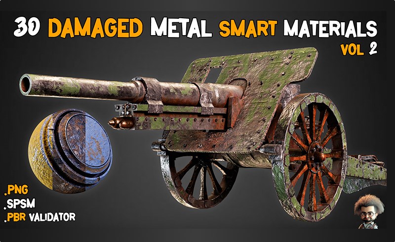 SP材质 – 30 种受损金属智能材质 30 Damaged Metal Smart Materials