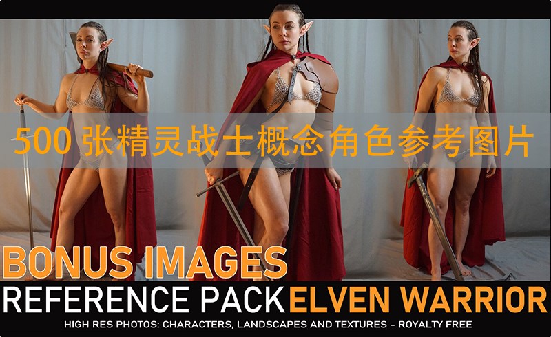 500 张精灵战士概念角色参考图片 Elven Warrior 500+ Reference pictures including 360° Turnarounds