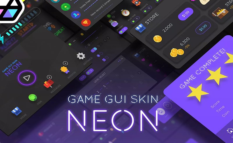 【更新】Unity – 霓虹灯图形用户界面 GUI – Neon