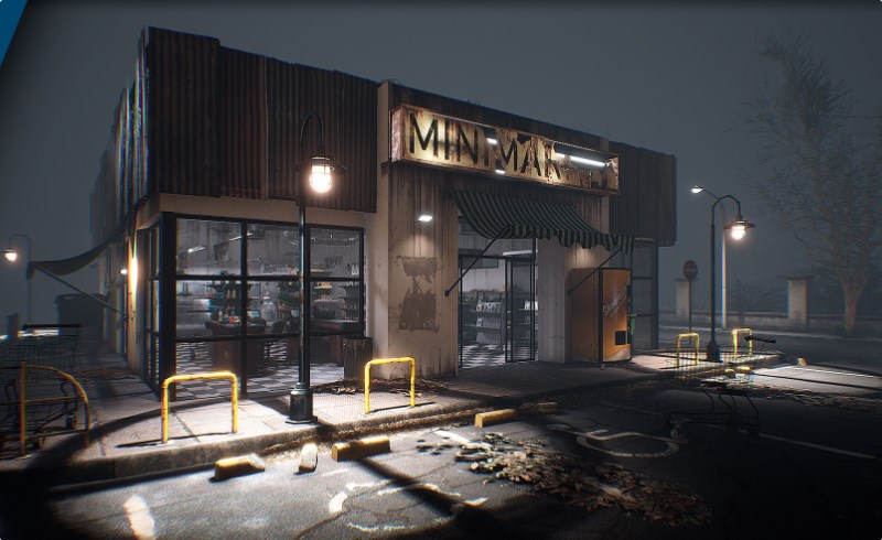 【UE5】破旧超市场景环境 Old minimarket complete environment