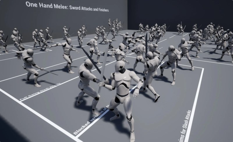 【UE4/5】单手剑攻击格斗动画 One Hand Sword Attacks And Finishers