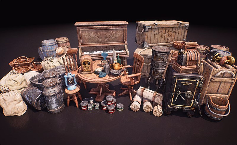 【UE4/5】西部道具资产包 Western Props Pack