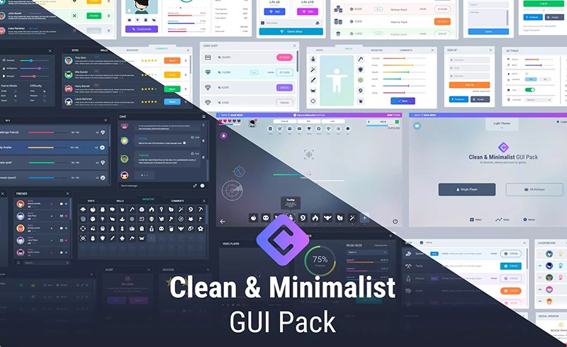 【更新】Unity – 简约 GUI资产包 Clean & Minimalist GUI Pack