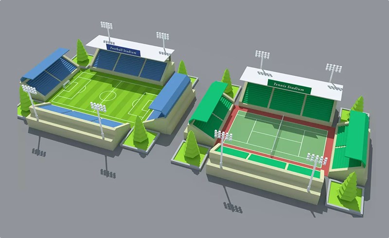 Unity资产 – 风格化体育场 SimplePoly Stadium Kit