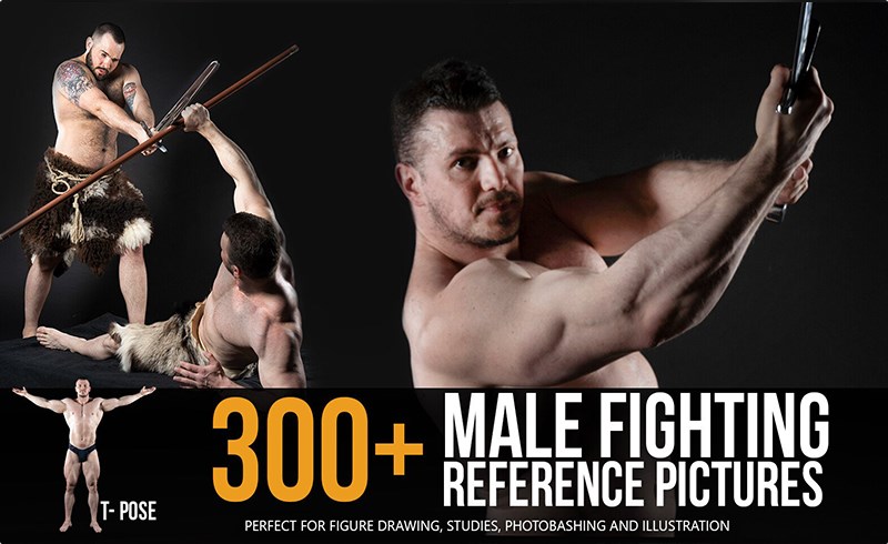 300 张男性格斗动态姿势参考图 300+ Male Fighting Pose Reference Pictures