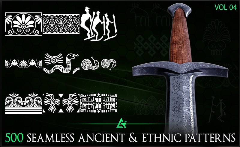 500 张古代民族边框图案 500 Practical Tileable Ancient and Ethnic Border Patterns (MEGA Pack) – Vol 4