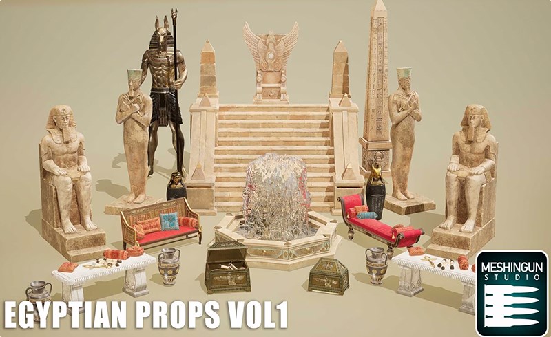 【UE5】风格化埃及道具 Egyptian Props Vol1