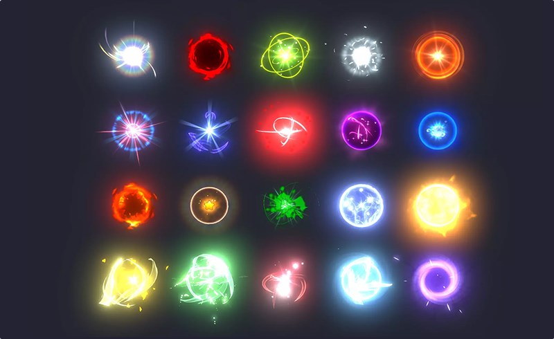 Unity特效 – 发光特效包 Glowing orbs pack Vol 3