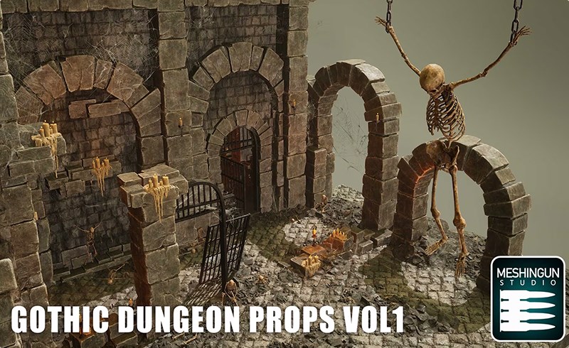 【UE5】哥特地下城道具 Gothic Dungeon Props Vol1