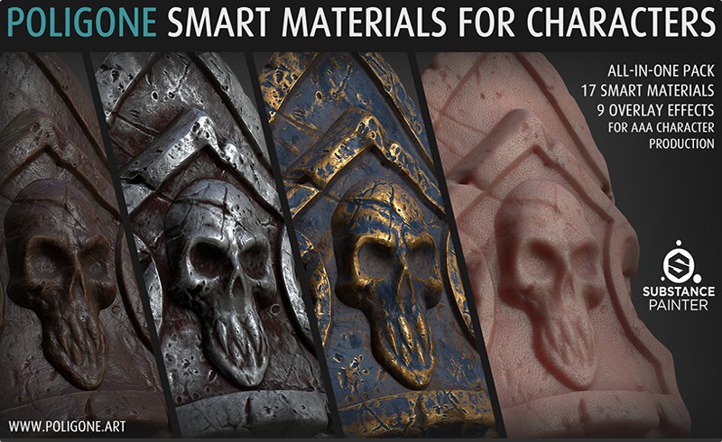 SP材质 – 金属皮革布料智能材质 Poligone Smart Material Collection for AAA Character Creation