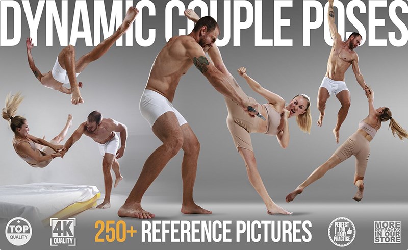 250 张双人动态格斗姿势 250+ Dynamic couple poses