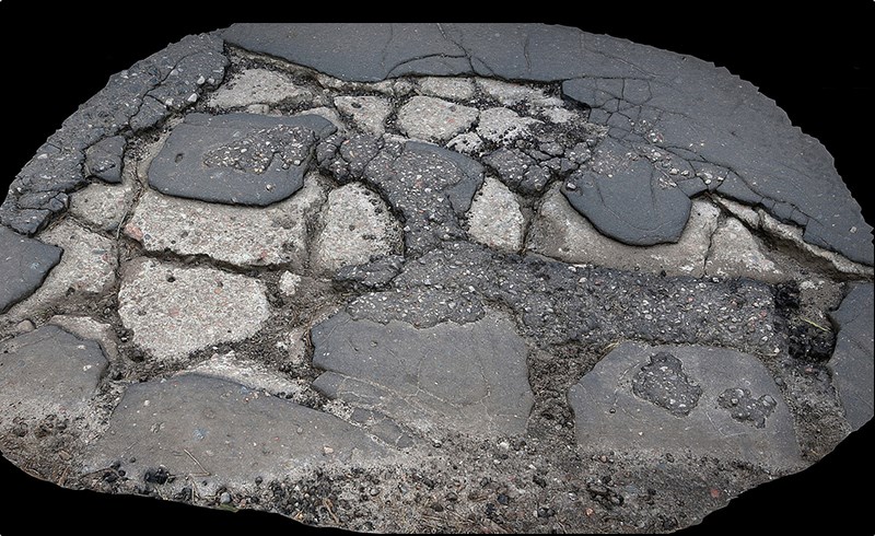 模型资产 – 沥青道路扫描模型 asphalt destroyed road debris part6 photogrammetry