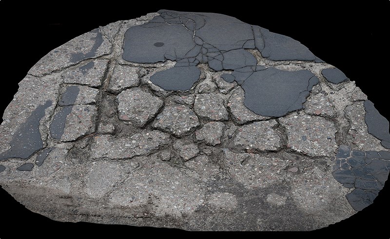 模型资产 – 沥青道路扫描模型 asphalt destroyed road debris part3 photogrammetry