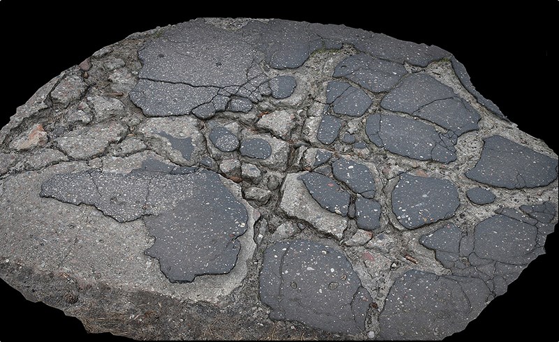 模型资产 – 沥青道路扫描模型 asphalt destroyed road debris part5 photogrammetry