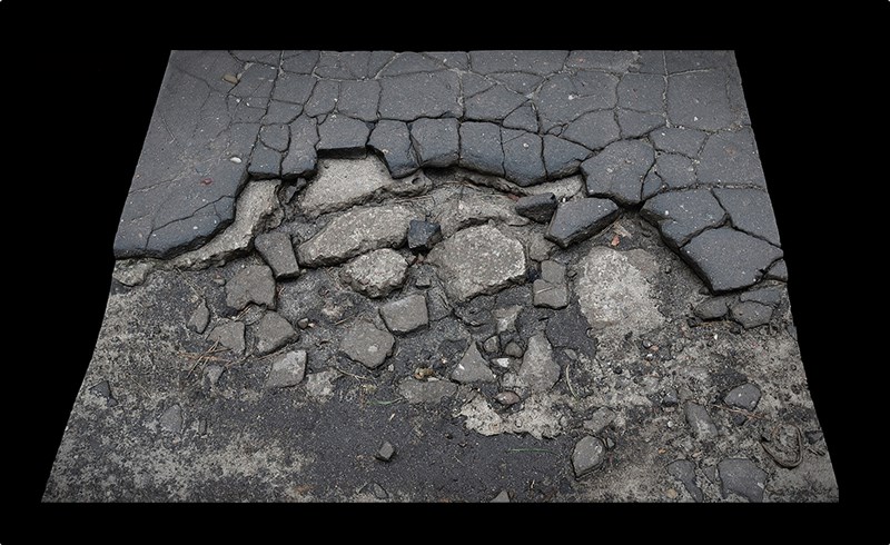 模型资产 – 沥青道路扫描模型 asphalt destroyed road debris part1 photogrammetry