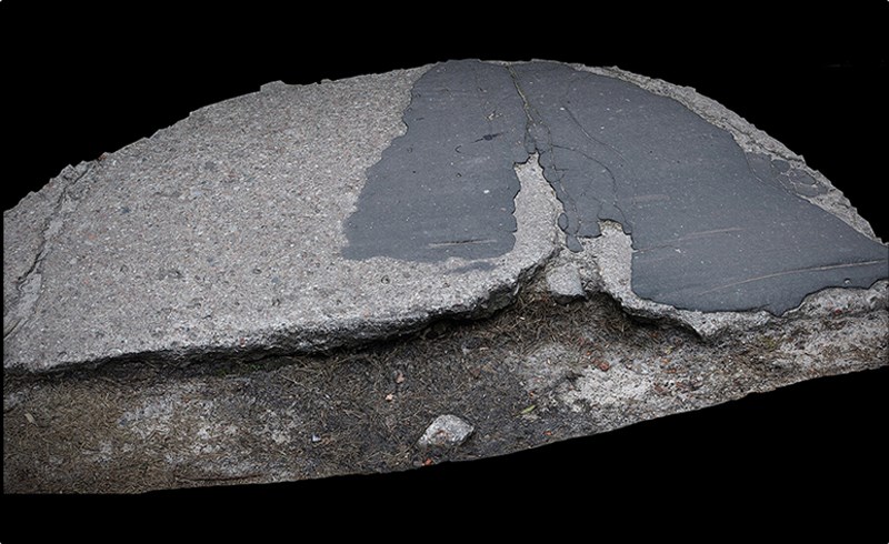 模型资产 – 沥青道路扫描模型 asphalt destroyed road debris part7 photogrammetry
