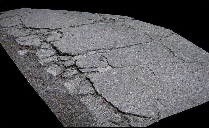 模型资产 – 沥青道路扫描模型 asphalt destroyed road debris part4 photogrammetry
