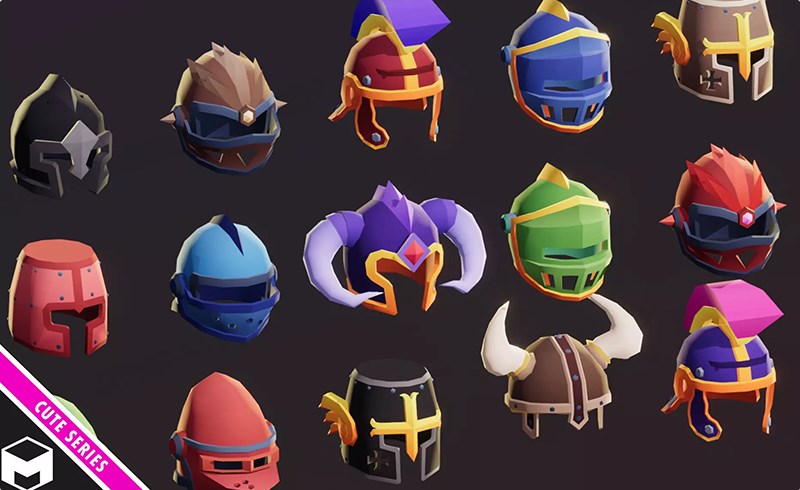 Unity资产 – 头盔资产包 Helmets Pack Cute Series