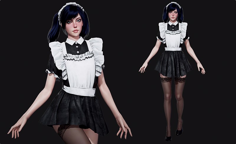 【UE4/5】模块化女仆角色 Modular Maid Girl