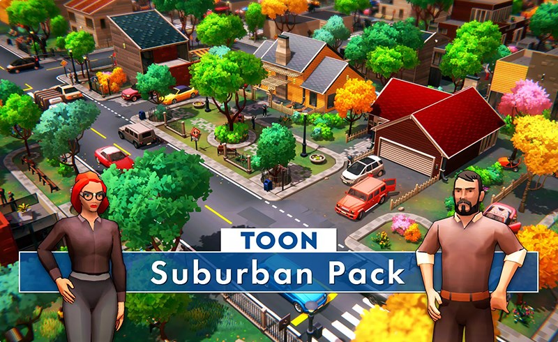 Unity场景 – 卡通郊区场景资产包 Toon Suburban Pack