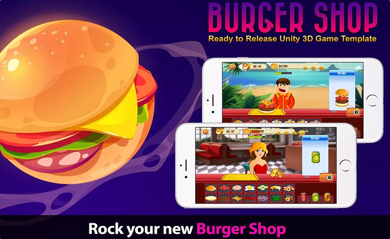 Unity开发 – 汉堡店模拟游戏开发模板 Burger Shop Game Template