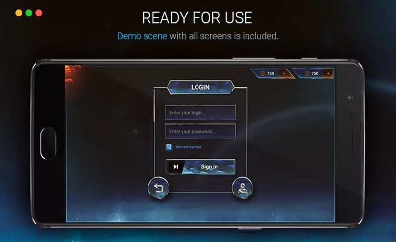 Unity资产- 游戏登录模板 Space GUI